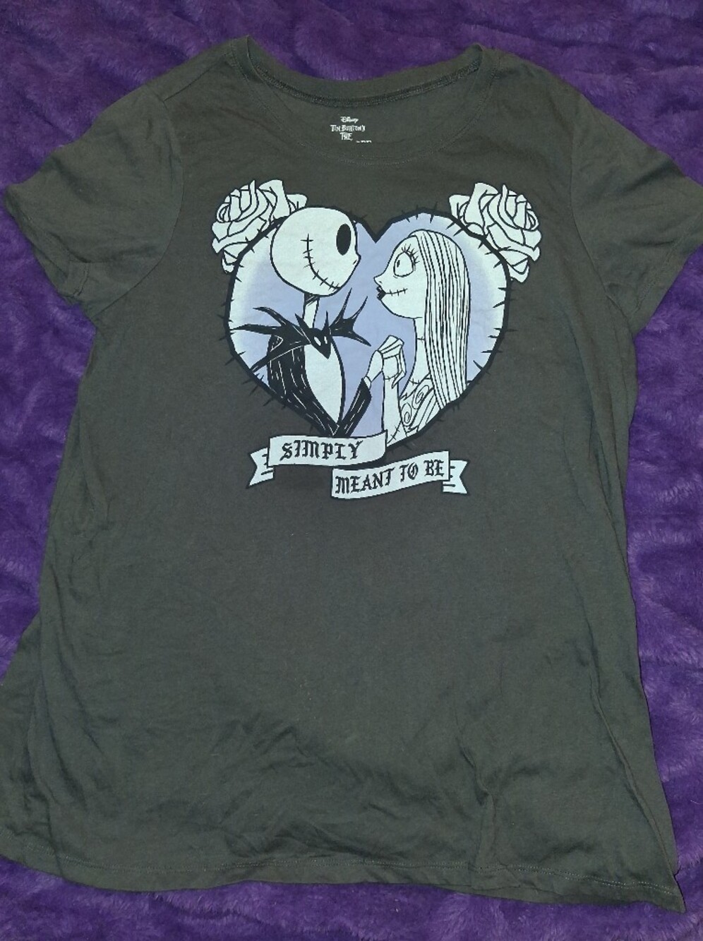 Disney The Nightmare Before Christmas Black and White Graphic Tee Label